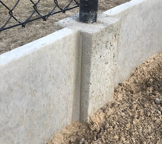 harmonica draadafsluiting met betonplaat en bovenbuis